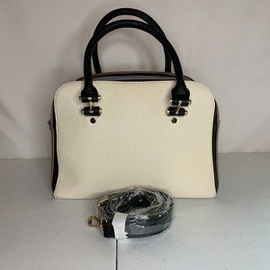 Charming Charlie Blue, White, and Tan Satchel